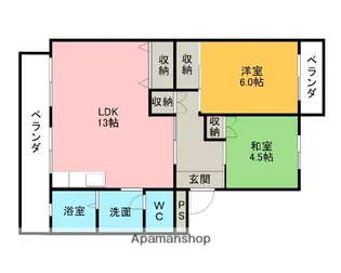 ハイツルミナス【4A号室】の間取り