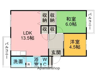 サニーホームズ横山【3階】の間取り