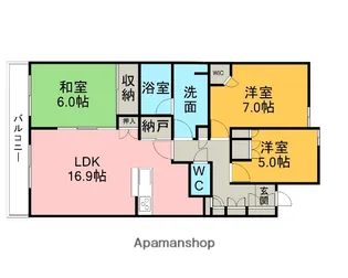 ゼルクシティ安城NB【407号室】の間取り