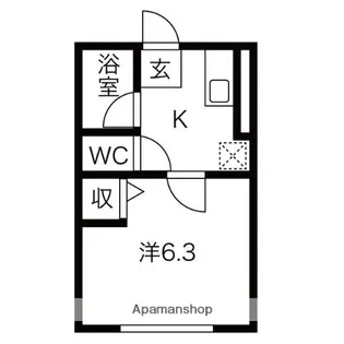 シティハイム的場【103号室】の間取り