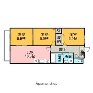 ベラディモーラ作野【2階】の間取り