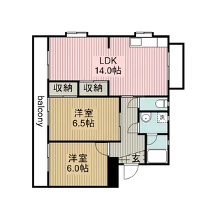 パープルタウン【202号室】の間取り