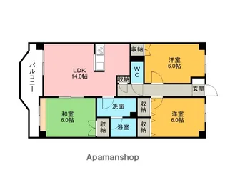 サンコート21ANJO【4階】の間取り