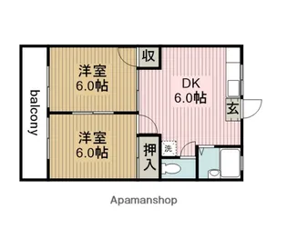 タウニーK【201号室】の間取り
