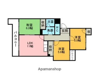ジュネス神谷【4階】の間取り