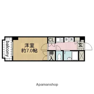 パレス三宝【608号室】の間取り