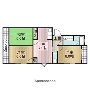 グランポルテ【101号室】の間取り