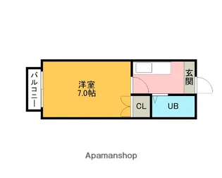 コーポ浅井 Ⅰ【108号室】の間取り