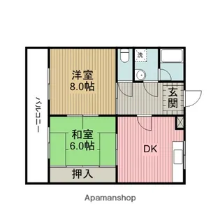 コーポ六苑作野B【105号室】の間取り