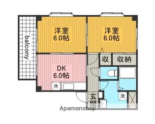 アビタシオン松山【A201号室】の間取り