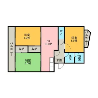 サンシティ石原【102号室】の間取り