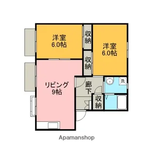 ウエスト長坂 A【201号室】の間取り
