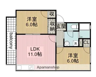 シャルム城山【202号室】の間取り