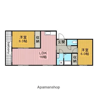 リバティ杉【205号室】の間取り