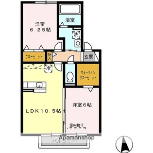 ベルコートA・B【B205号室】の間取り