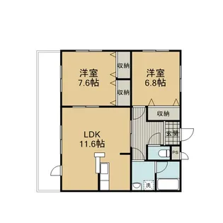 パストラーレ的場丘【B101号室】の間取り