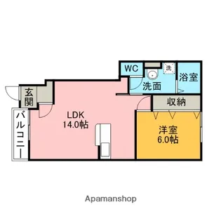 カルティエ カシェタン【102号室】の間取り