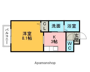 1Rの間取り画像