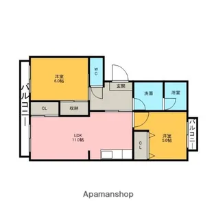 グランドゥール須田【208号室】の間取り