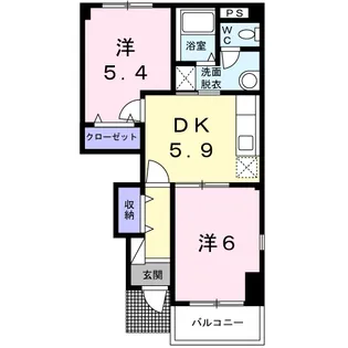 ドミール赤松【1階】の間取り