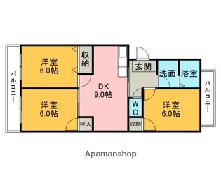 東栄サンハイツ【303号室】の間取り