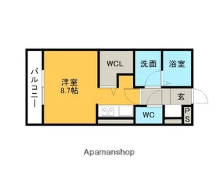 AN HAMATOMI【305号室】の間取り