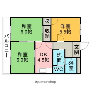 パークシティ美園C【2階】の間取り