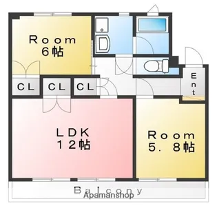 VILLA 永吉 B棟【2階】の間取り