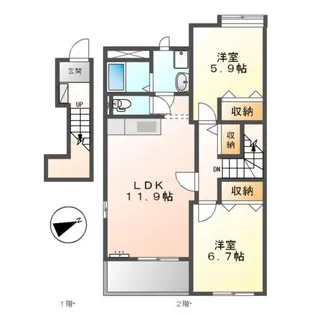 パストラル 皇Ⅱ【2階】の間取り