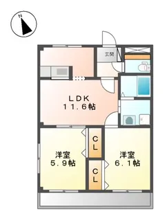 メゾン・ド・エレガンス【1階】の間取り