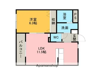 キャッスル篠目【301号室】の間取り