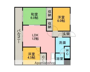 ボヌールM【305号室】の間取り