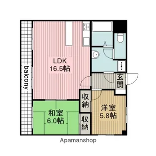 ボヌールM【405号室】の間取り