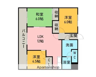 ボヌールM【102号室】の間取り