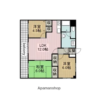 ボヌールM【402号室】の間取り