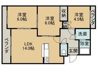 リバーサイド大見【3階】の間取り