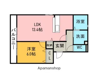 シャルム桜井【102号室】の間取り