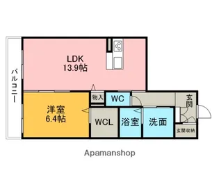 ターナSUMIYOSHI【102号室】の間取り