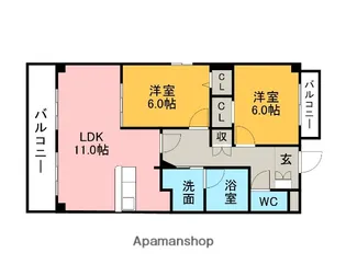 サンセールNY【301号室】の間取り