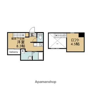 コスモハイツ安城B【202号室】の間取り