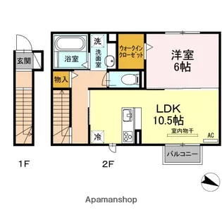 プレミアム井田【201号室】の間取り