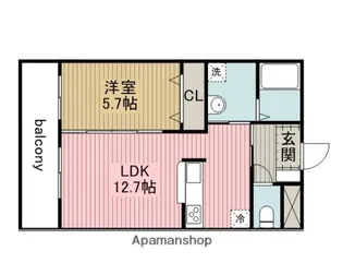 メゾン白鳳【203号室】の間取り