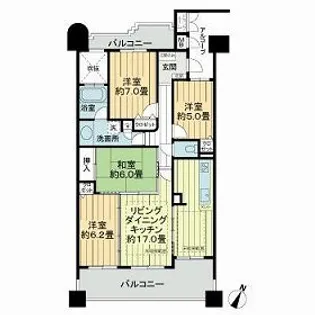 ライオンズプラザ三河安城【1305号室】の間取り