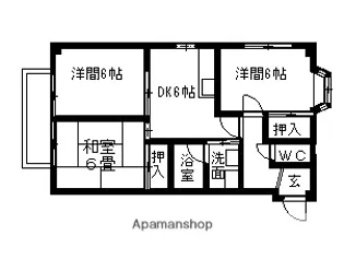 フェリス的場丘【2階】の間取り