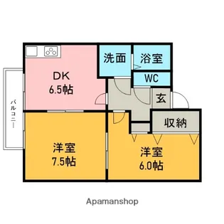 ロッソひばり【102号室】の間取り
