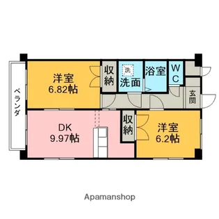 リバティ【2E号室】の間取り
