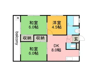 南根ハイツ【1階】の間取り