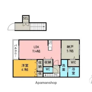 サンライズ2【205号室】の間取り