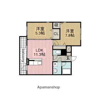 サニーハイツ【1階】の間取り