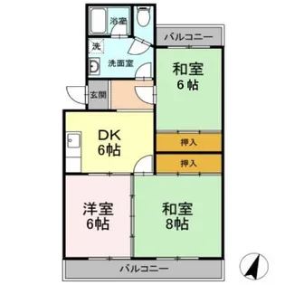 ベルシェ川村【4階】の間取り